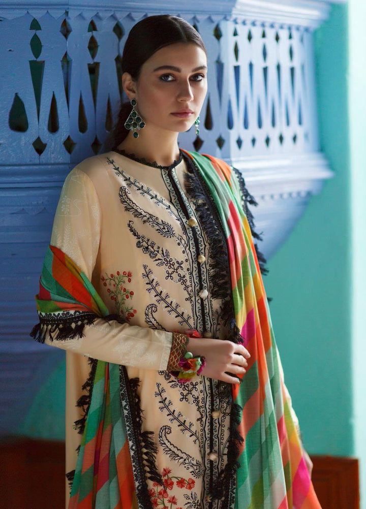 Elan Embroidered Lawn Suits Unstitched 3 Piece EL21OR EL21-03-B Nazik - Summer Collection