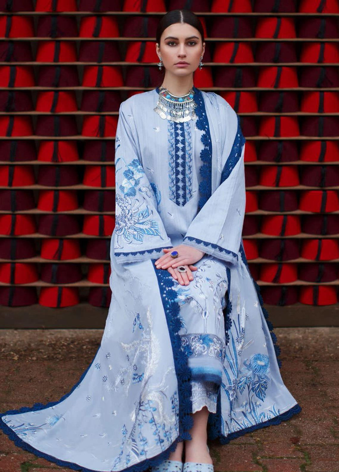 Elan Embroidered Lawn Suits Unstitched 3 Piece EL21OR EL21-06-B Aergul - Summer Collection