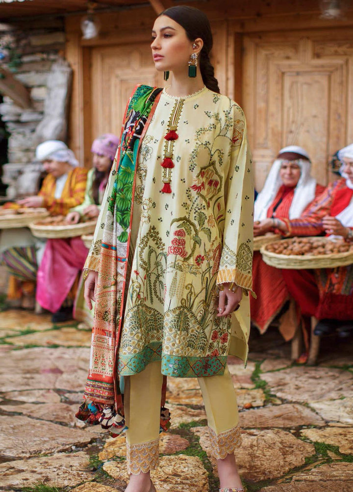 Elan Embroidered Lawn Suits Unstitched 3 Piece EL21OR EL21-07-A Irmak - Summer Collection