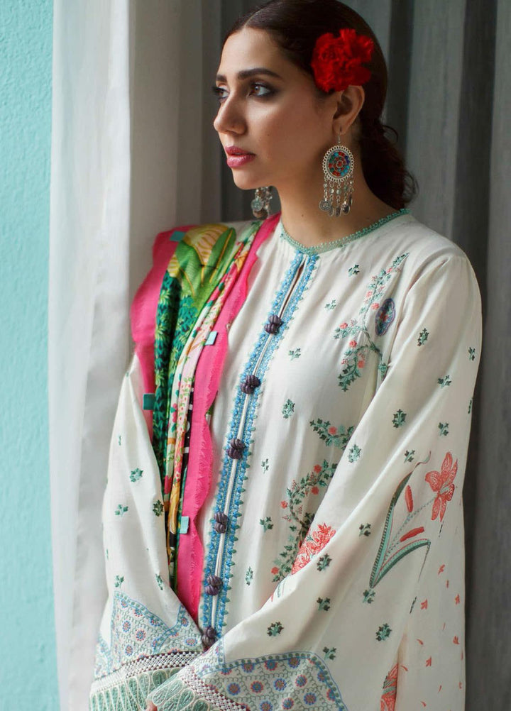 Elan Embroidered Lawn Suits Unstitched 3 Piece EL21OR EL21-07-B Irmak - Summer Collection