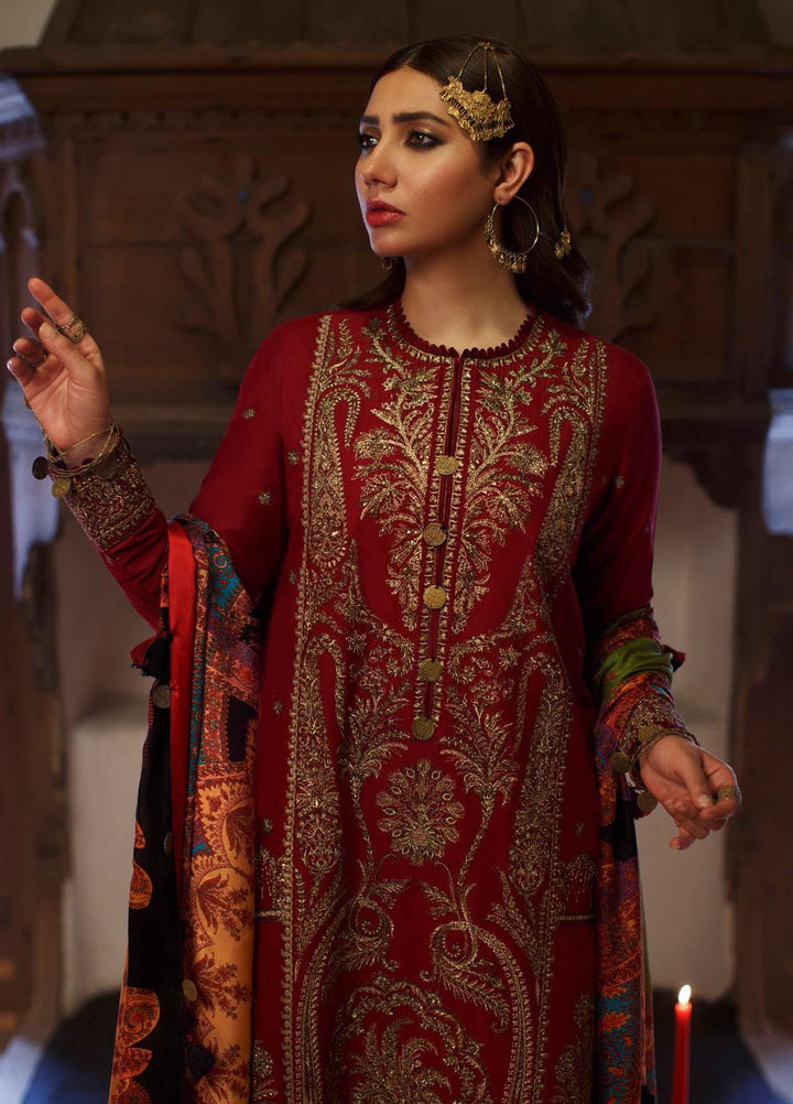 Elan Embroidered Lawn Suits Unstitched 3 Piece EL21OR EL21-09-A Elaheh  - Summer Collection
