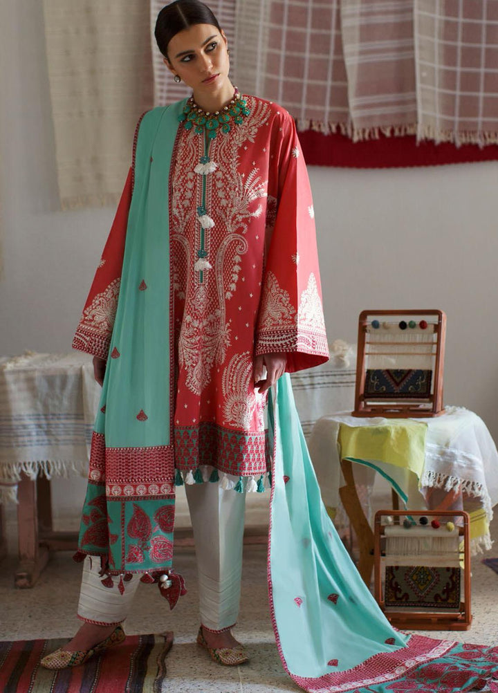 Elan Embroidered Lawn Suits Unstitched 3 Piece EL21OR EL21-10-A Esin - Summer Collection