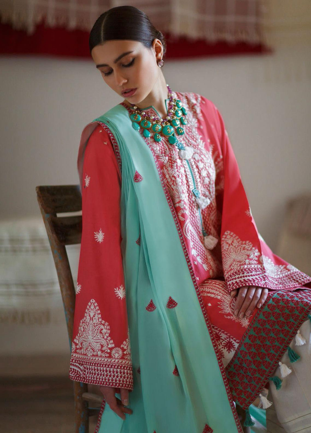 Elan Embroidered Lawn Suits Unstitched 3 Piece EL21OR EL21-10-A Esin - Summer Collection
