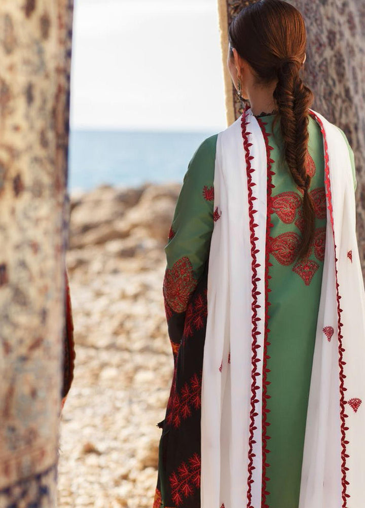Elan Embroidered Lawn Suits Unstitched 3 Piece EL21OR EL21-10-B Esin - Summer Collection