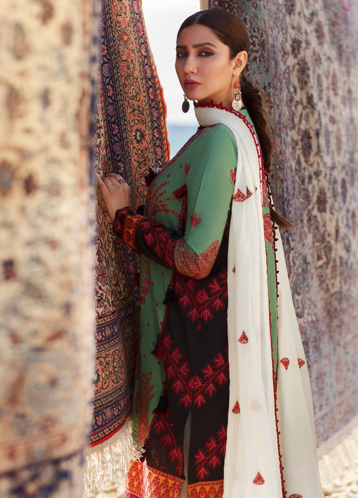 Elan Embroidered Lawn Suits Unstitched 3 Piece EL21OR EL21-10-B Esin - Summer Collection