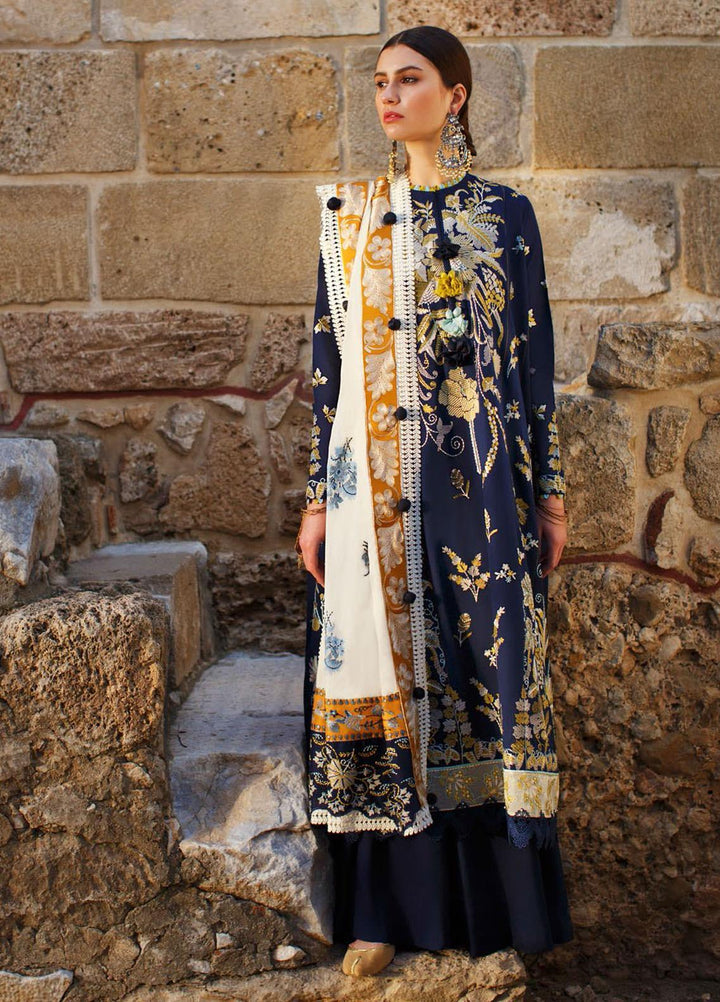 Elan Embroidered Lawn Suits Unstitched 3 Piece EL21OR EL21-12-A Lunara - Summer Collection