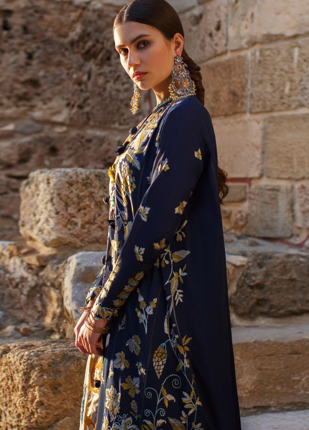 Elan Embroidered Lawn Suits Unstitched 3 Piece EL21OR EL21-12-A Lunara - Summer Collection