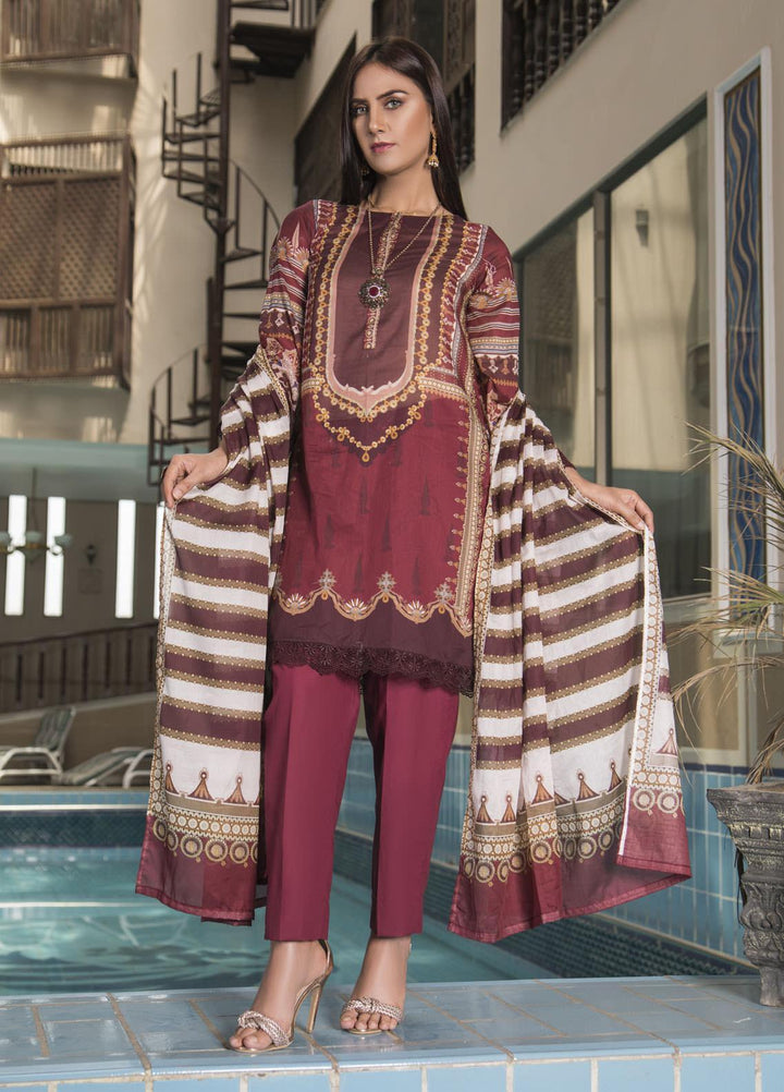 Oture Printed Lawn Stitched 3 Piece Suit OD3S21004