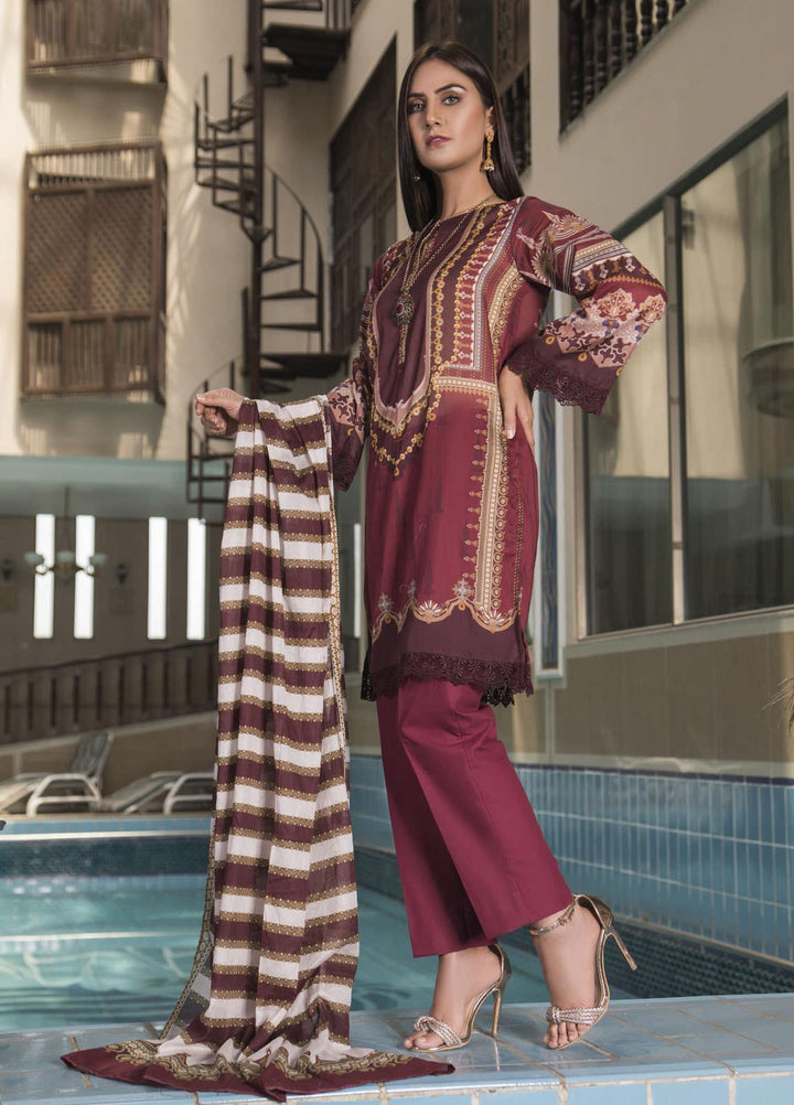 Oture Printed Lawn Stitched 3 Piece Suit OD3S21004