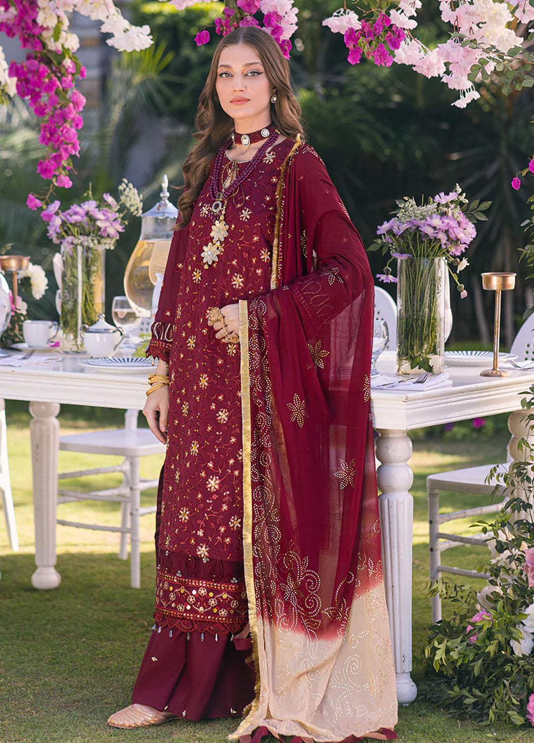 Oznur Mukesh By Salitex Embroidered Lawn Suits Unstitched 3 Piece ST23O WK-01087BUT - Festive Collection