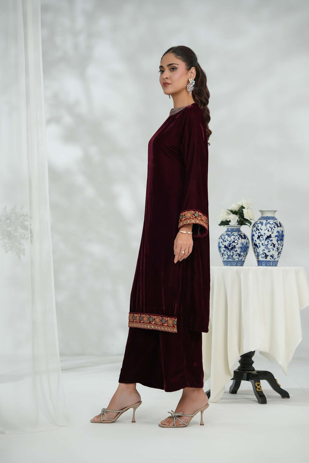 Silcot Pret 2 Piece Velvet Suit Mahveen Elegance