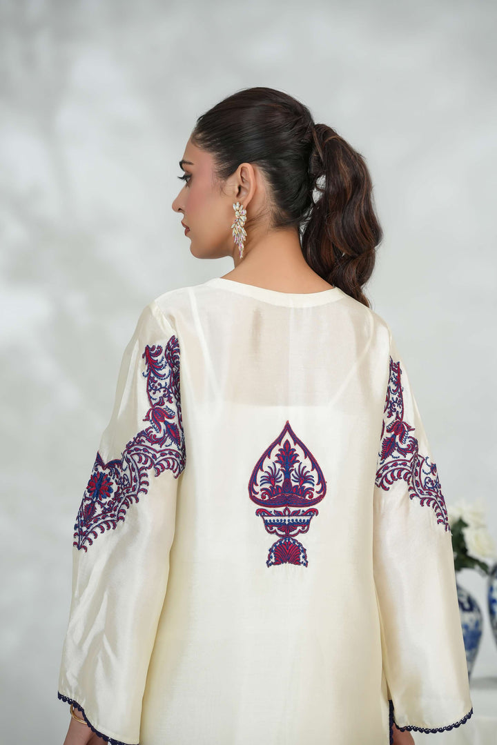 Silcot Pret Embroidered Silk pristine ivory - Winter Collection
