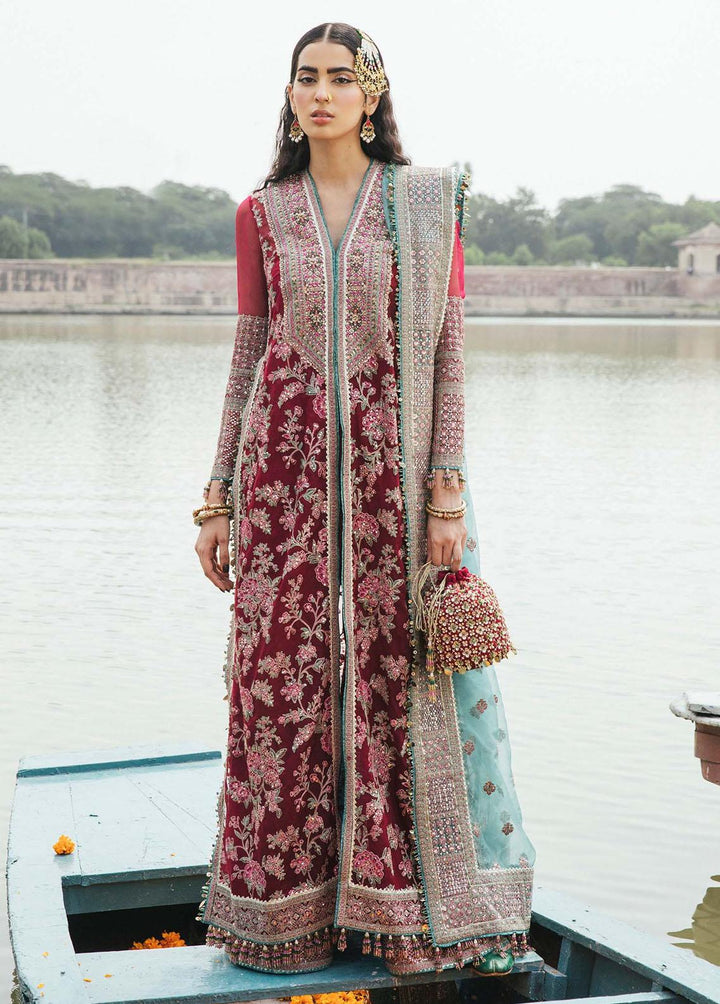 Paar by Hussain Rehar Embroidered Organza Suits Unstitched 3 Piece HRR22F Ruby - Festive Collection