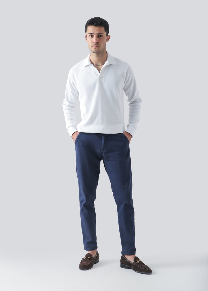 Zenetti Mens RTW Solids Cotton Polo Suit Brilliant White WZ-001 - Casual Collection