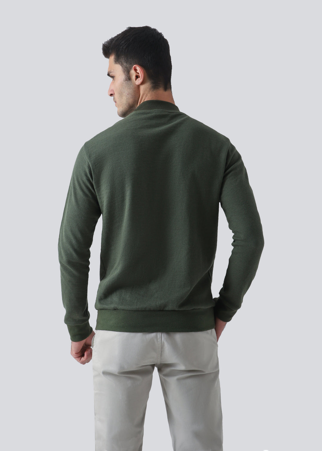 Zenetti Mens RTW Solids Cotton Sweatshirt Suit Olive Green WZ-002 - Casual Collection