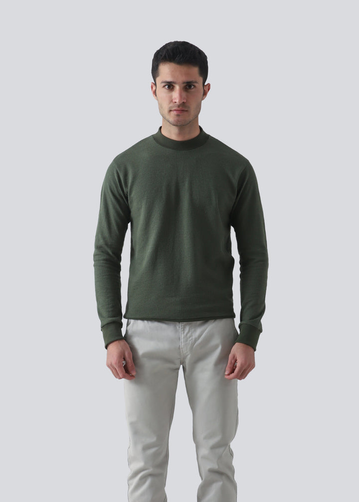 Zenetti Mens RTW Solids Cotton Sweatshirt Suit Olive Green WZ-002 - Casual Collection