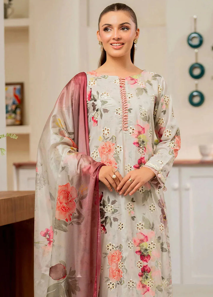 Panache Apparel Pret Embroidered Cambric 3 Piece Suit Blend