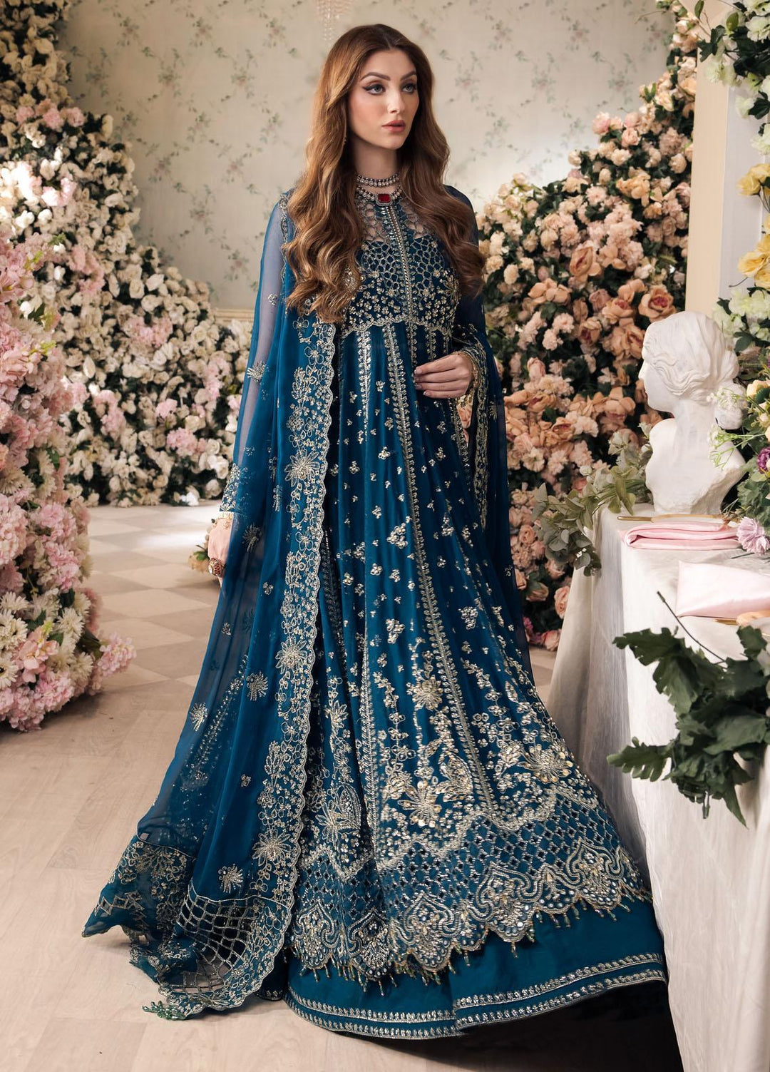 Panache By Saad Shaikh Embroidered Chiffon Suits Unstitched 4 Piece SSK24P Yumna - Luxury Collection