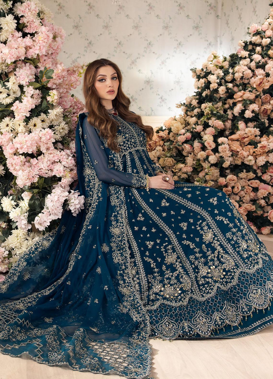 Panache By Saad Shaikh Embroidered Chiffon Suits Unstitched 4 Piece SSK24P Yumna - Luxury Collection