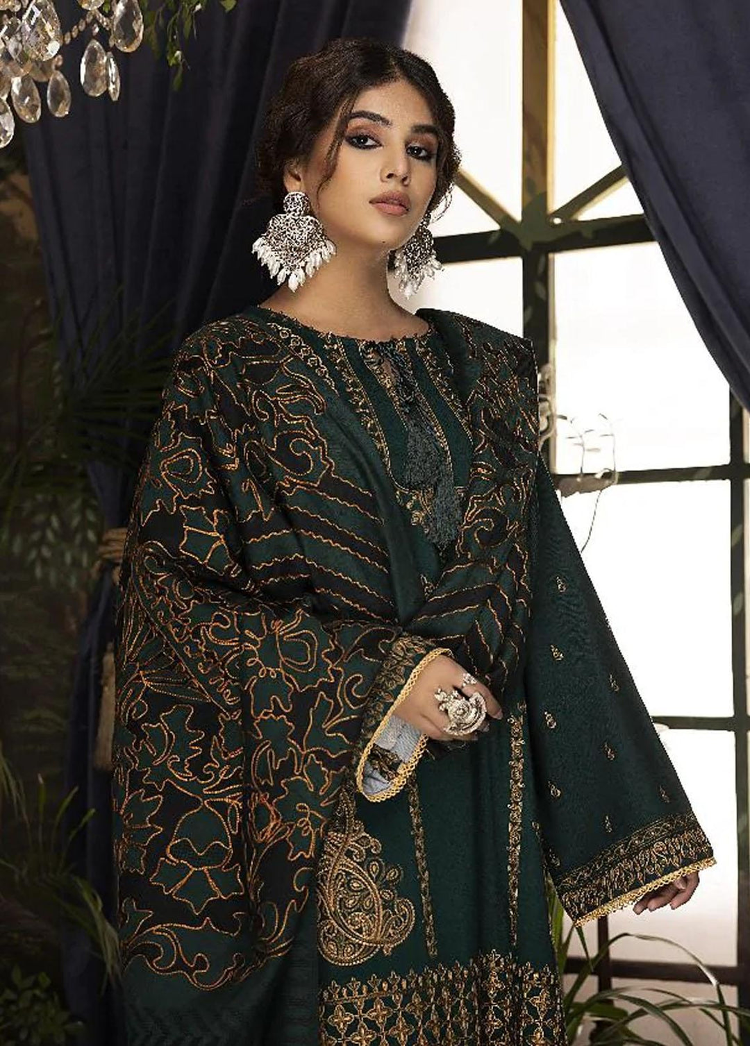 Panchii Ghar By Puri Fabrics Embroidered Leather Peach Suits Unstitched 3 Piece PCH22PG 03 - Winter Collection