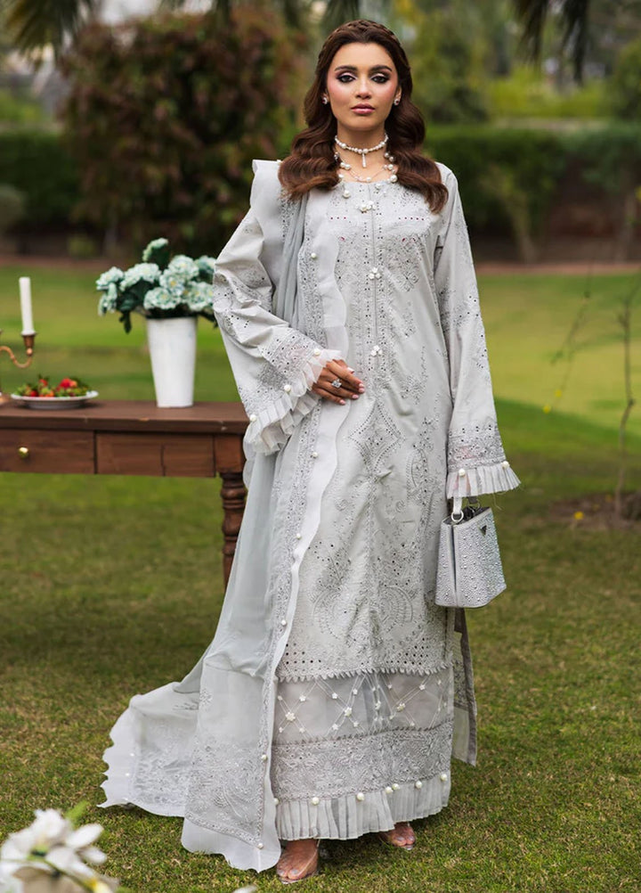 Paras by Pasha Pret Embroidered Lawn 3 Piece Suit PR-15 Ash Bloom