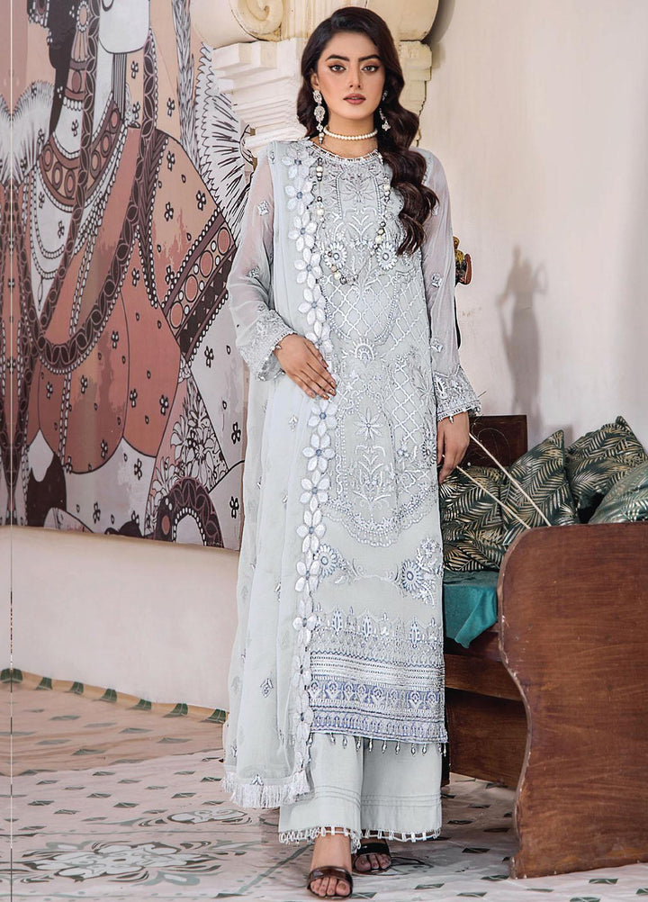 Pareesha By Humdum Embroidered Chiffon Suits Unstitched 3 Piece HD23P-2 D-05 - Luxury Collection