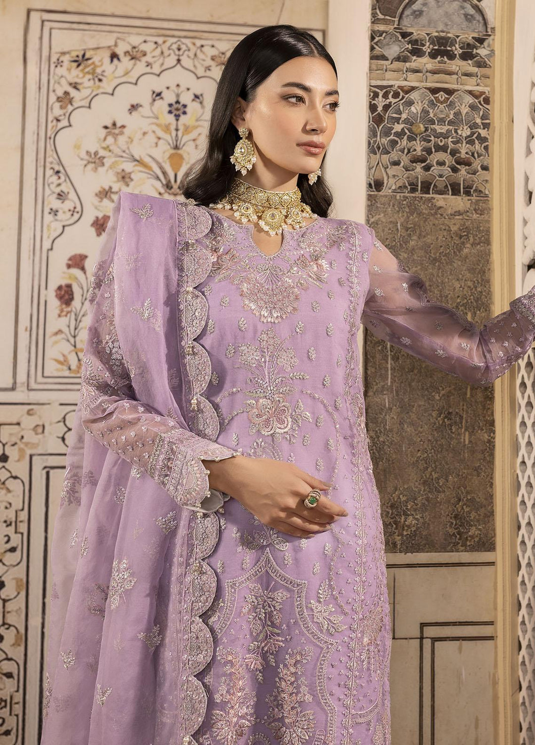 Pari Naaz By Neeshay Embroidered Organza Suits Unstitched 4 Piece NSH23PN Nazrana - Wedding Collection