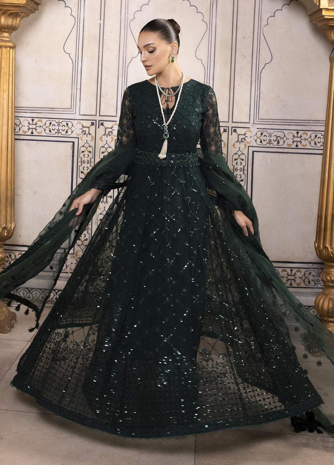 Pari Naaz By Neeshay Embroidered Net Suits Unstitched 4 Piece NSH23PN Nigar - Wedding Collection