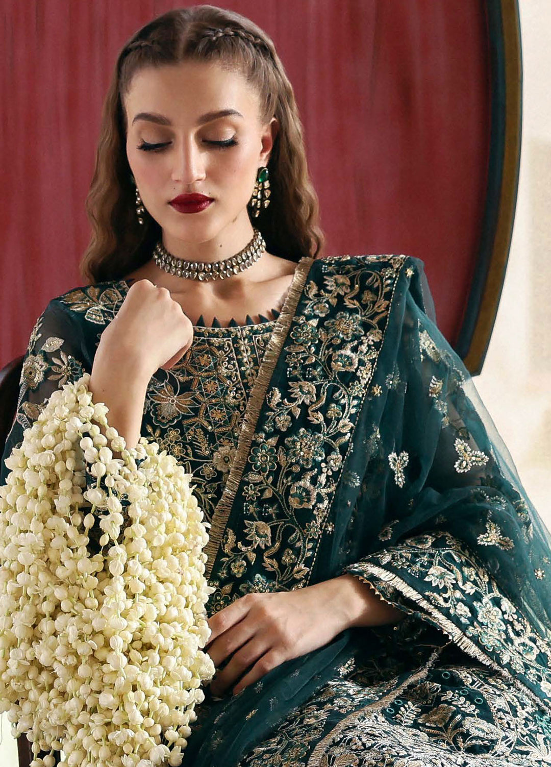 Parishay Embroidered Organza Suits Unstitched 3 Piece PRS25JP D-08 JRA - 08 - Formals Collection