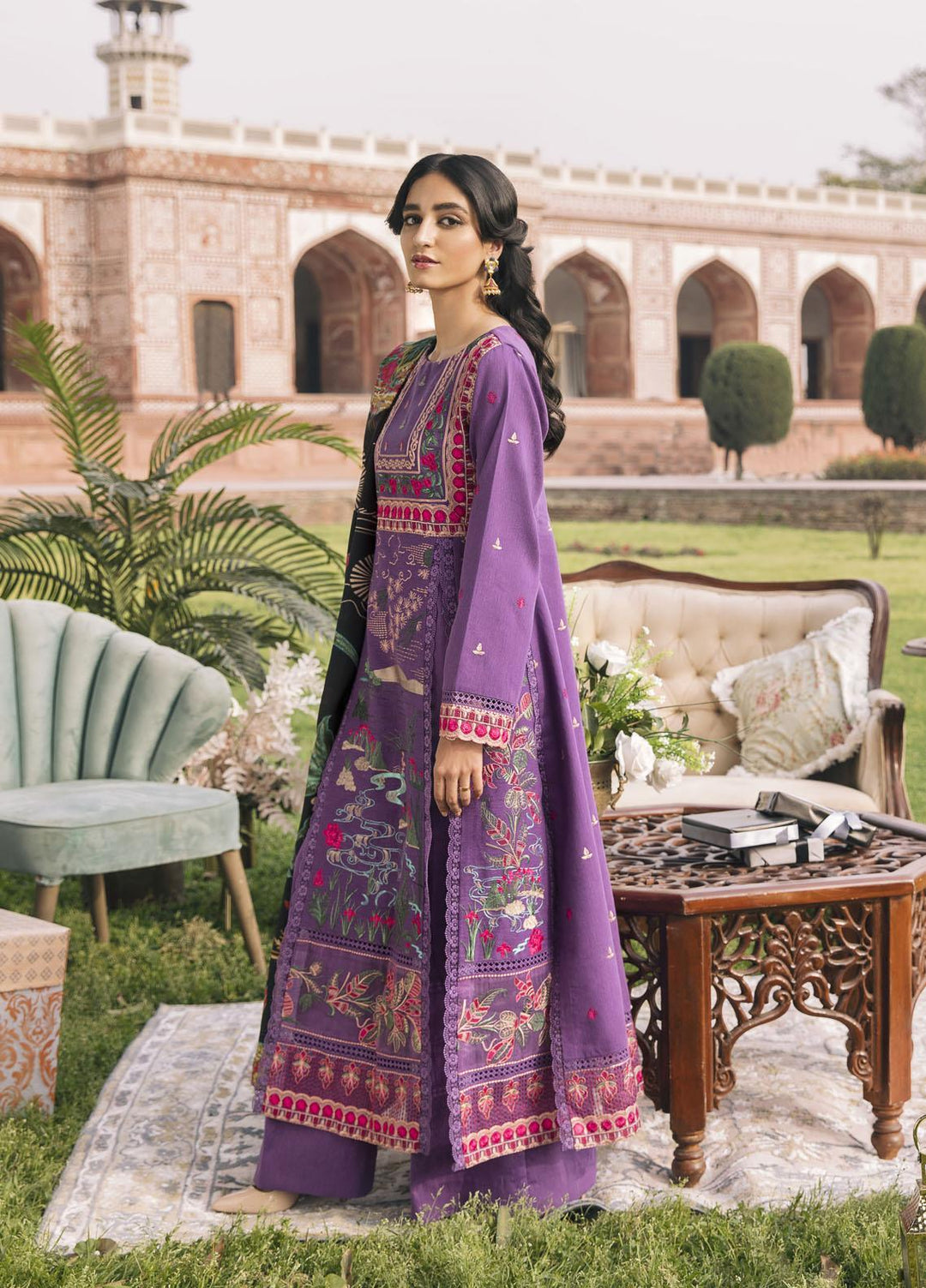Parishay Embroidered Lawn Suits Unstitched 3 Piece PRS22FE Kompal - Festive Collection