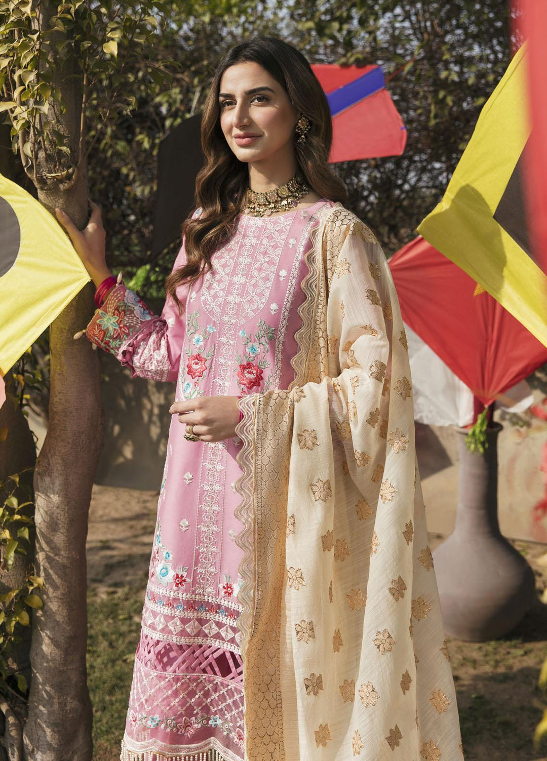 Parishay Embroidered Lawn Suits Unstitched 3 Piece PR23LL D-10 - Luxury Summer Collection