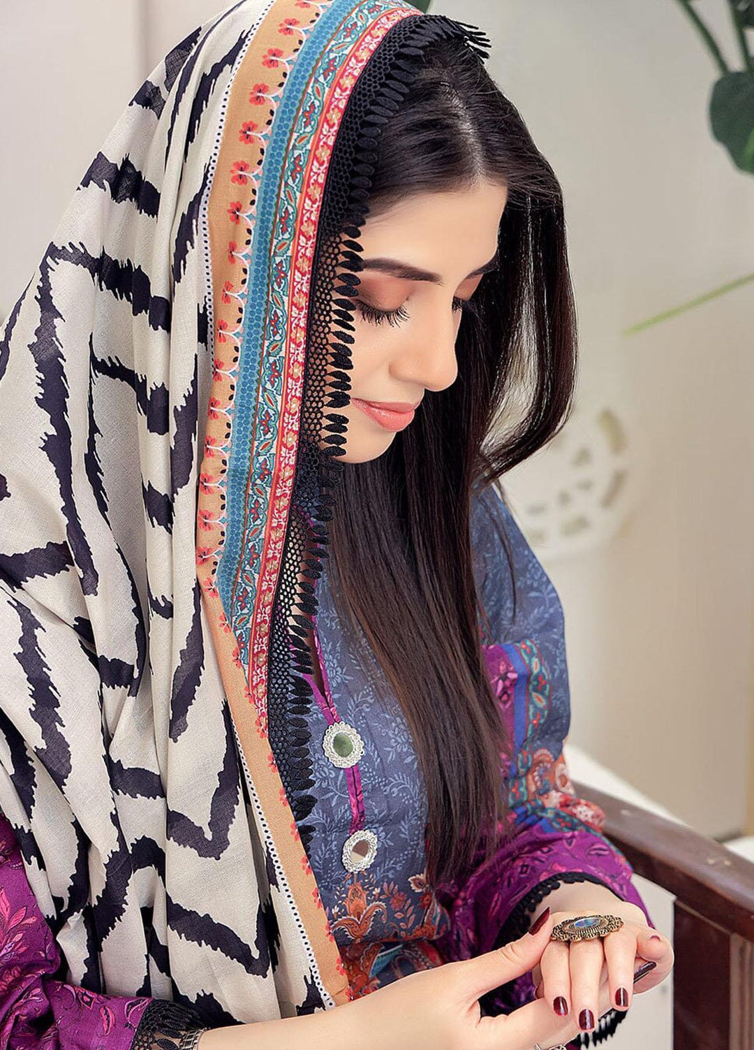 Parishey By Khas Printed Lawn Suits Unstitched 3 Piece KHS23P KLA-1647 - Summer Collection