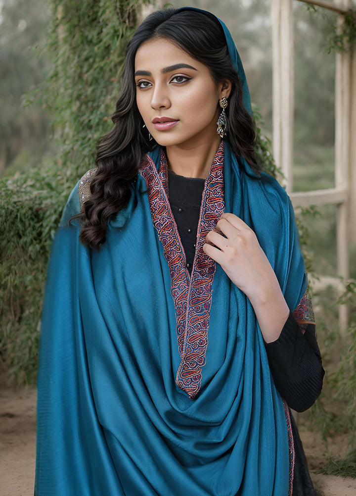 Sanaulla Exclusive Range  Pashmina  Mama D-21 Green - Women Shawls