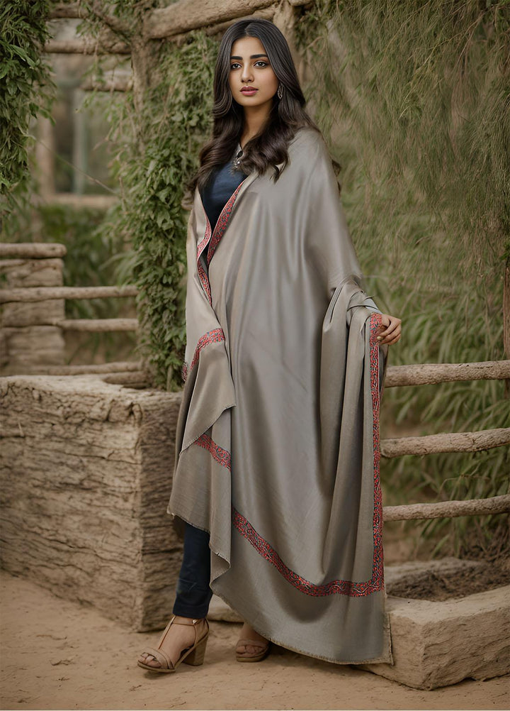 Sanaulla Exclusive Range  Pashmina  KPS 781 D-25 D Brown - Women Shawls