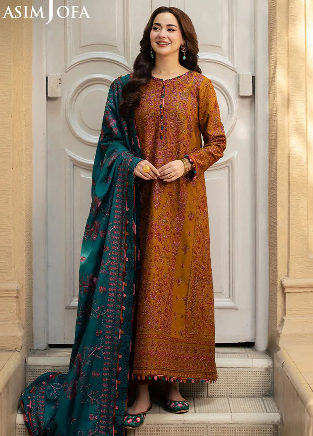 Pashmina by Asim Jofa Embroidered Self Twill Suits Unstitched 3 Piece AJ24PW AJKI-04 - Winter Collection