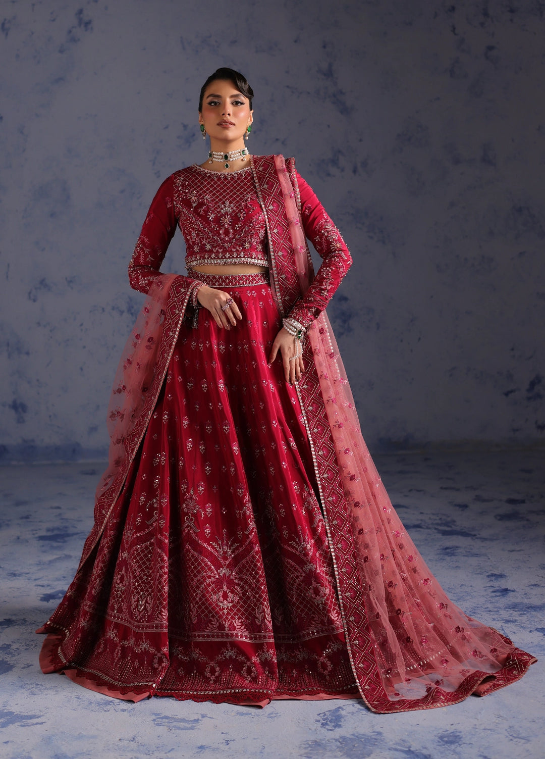 Amoris by Imran Ramzan Embroidered Grip 3 Piece Suit Passion Ecarlate - Wedding Collection