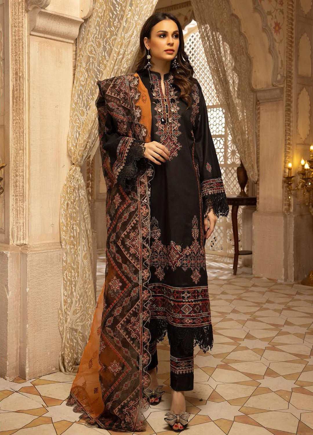 Muhammad Riaz Store Pearl By Riaz Arts Embroidered Lawn Suits Unstitched 3 Piece RA22P 01 ...