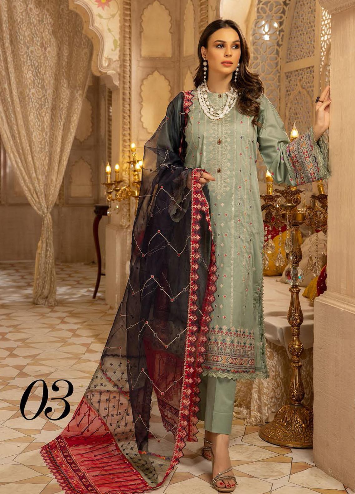 Pearl By Riaz Arts Embroidered Lawn Suits Unstitched 3 Piece RA22P 03 ...