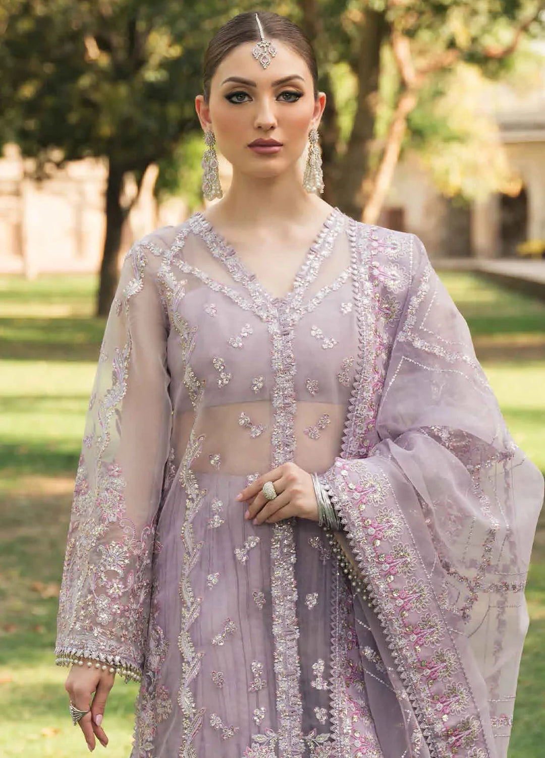 Pehli Nazar by Ayzel Embroidered Organza Suit Unstitched 3 Piece AAF24P D-07 Shehrazad - Festive Collection