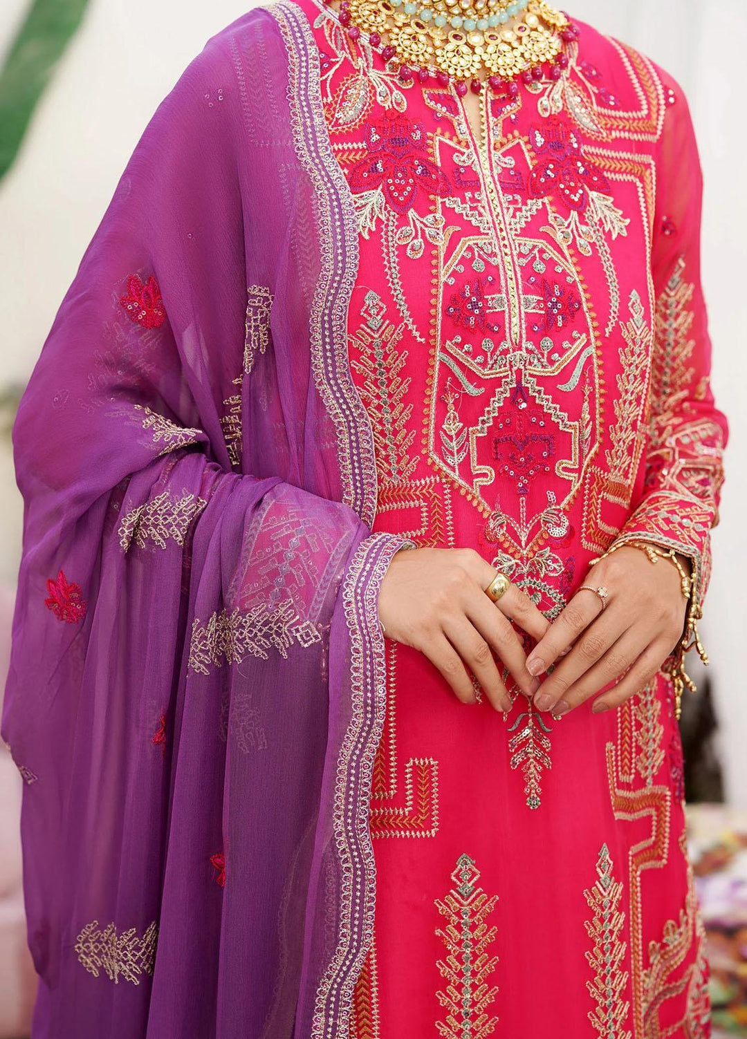 Peyam By Shamrock Premium Embroidered Chiffon Suits Unstitched 3 Piece SRK23P SFD-0097 Hajar - Formal Collection