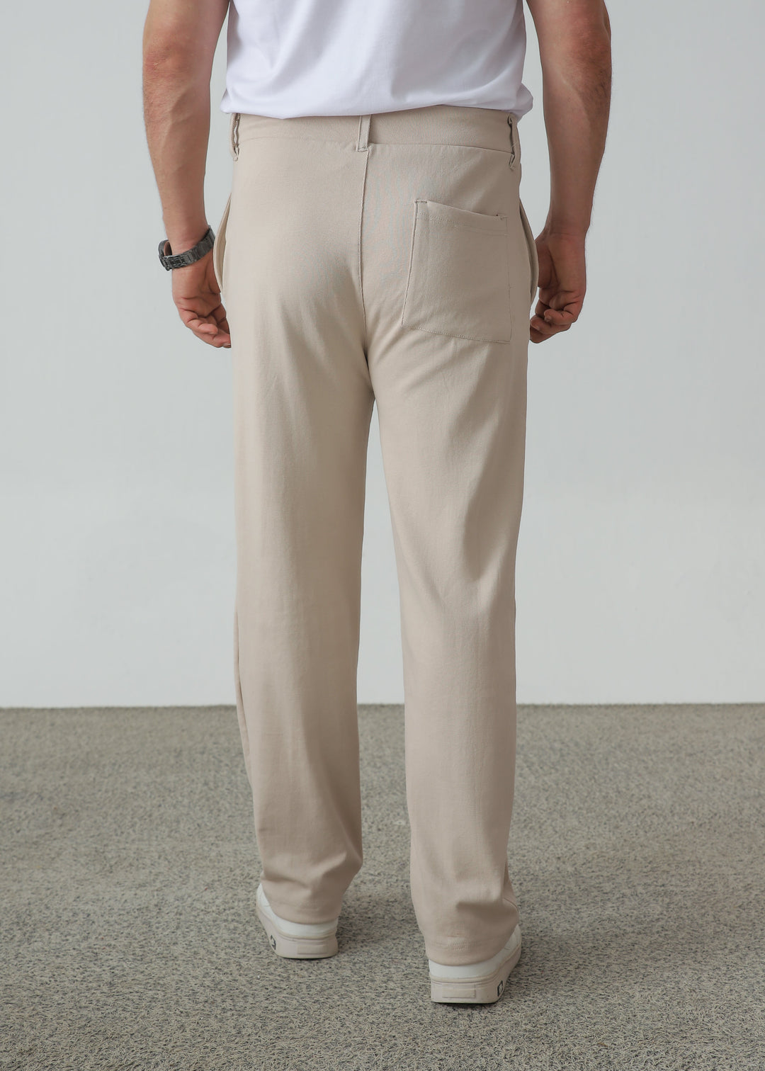 Zenetti Mens RTW Solids Cotton Trouser Suit Beige WZ-006 - Casual Collection