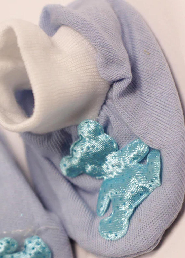 Plush Mink    Baby Socks Mom's Hug  - Light Blue Teddy - Baby Product