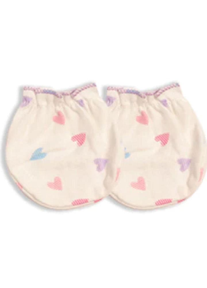 Plush Mink    Baby Hand Mittens Mom's Hug - Pastel Hearts - Baby Product