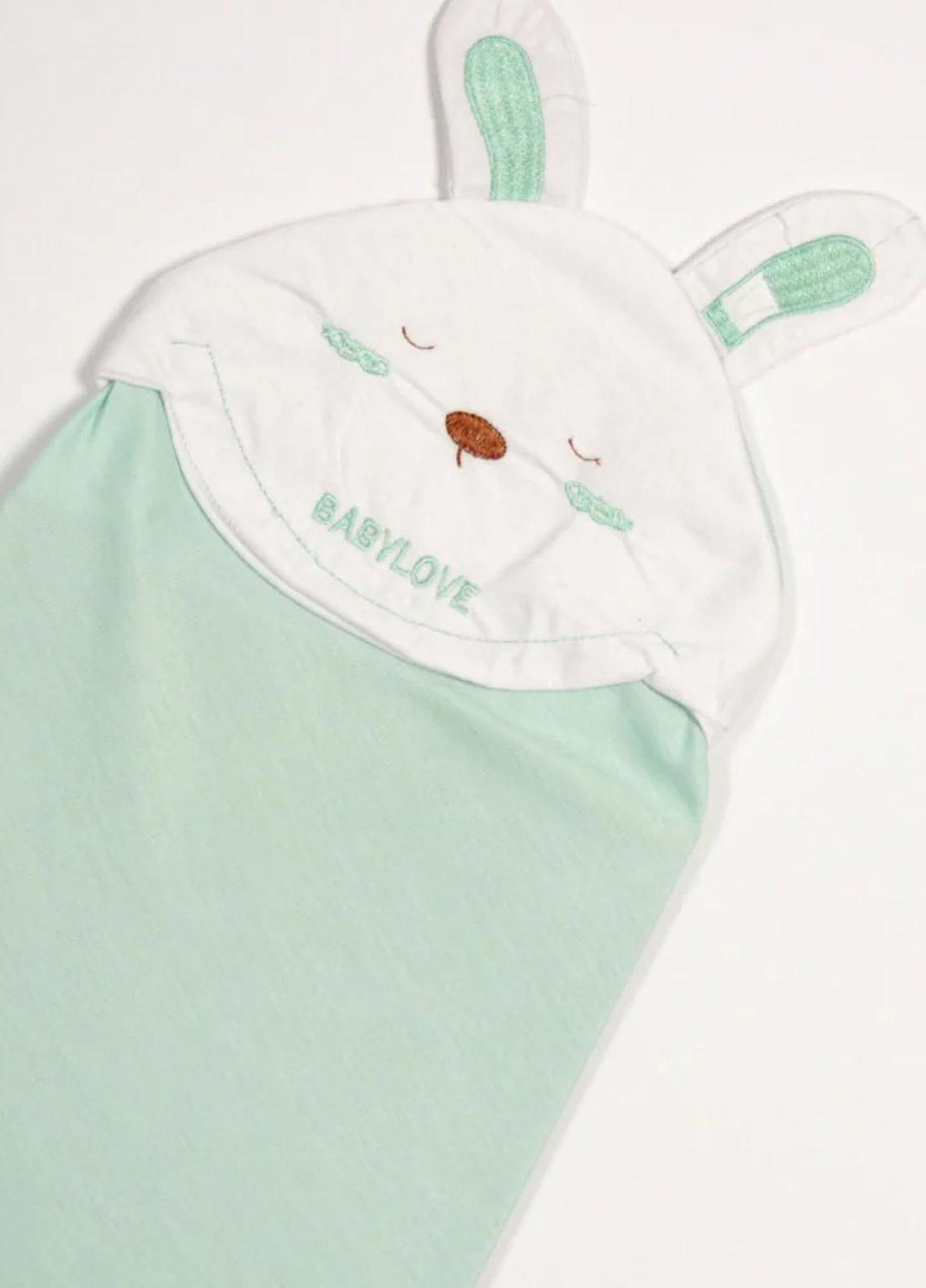 Plush Mink    Baby Wrapping Sheet 3D Animal Print- Mom's Hug- Green - Baby Product