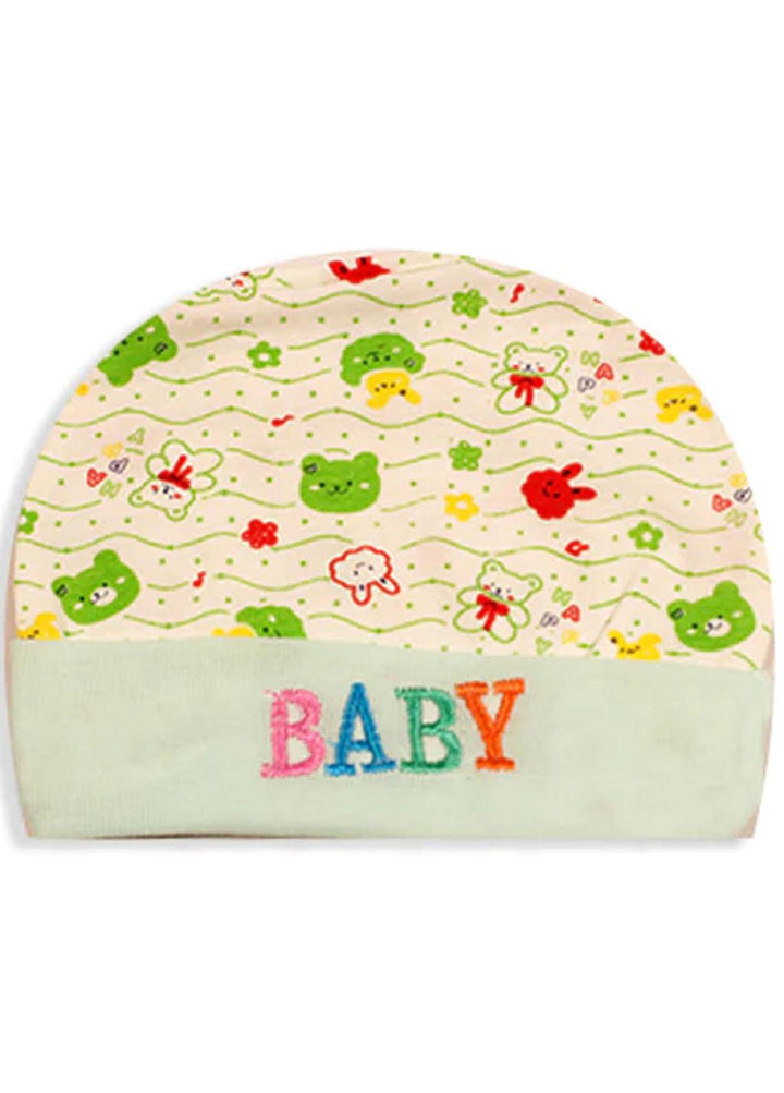 Plush Mink    Newborn Baby Cap- Green - Baby Product