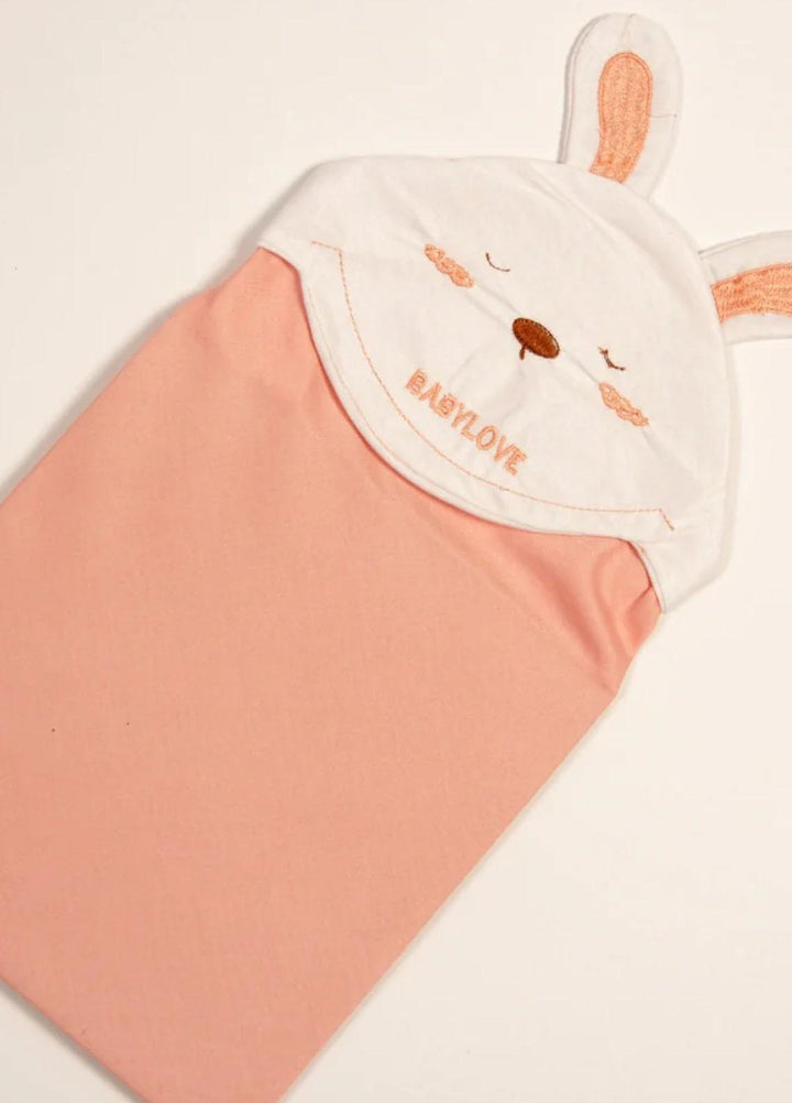 Plush Mink    Baby Swaddle Sheet 3D Animal Print- Mom's Hug- Orange - Baby Product