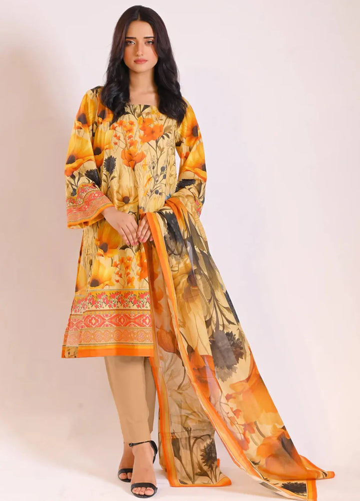 Popular Style Printed Lawn Suits Unstitched 3 Piece PS24L SM11624 - Summer Collection