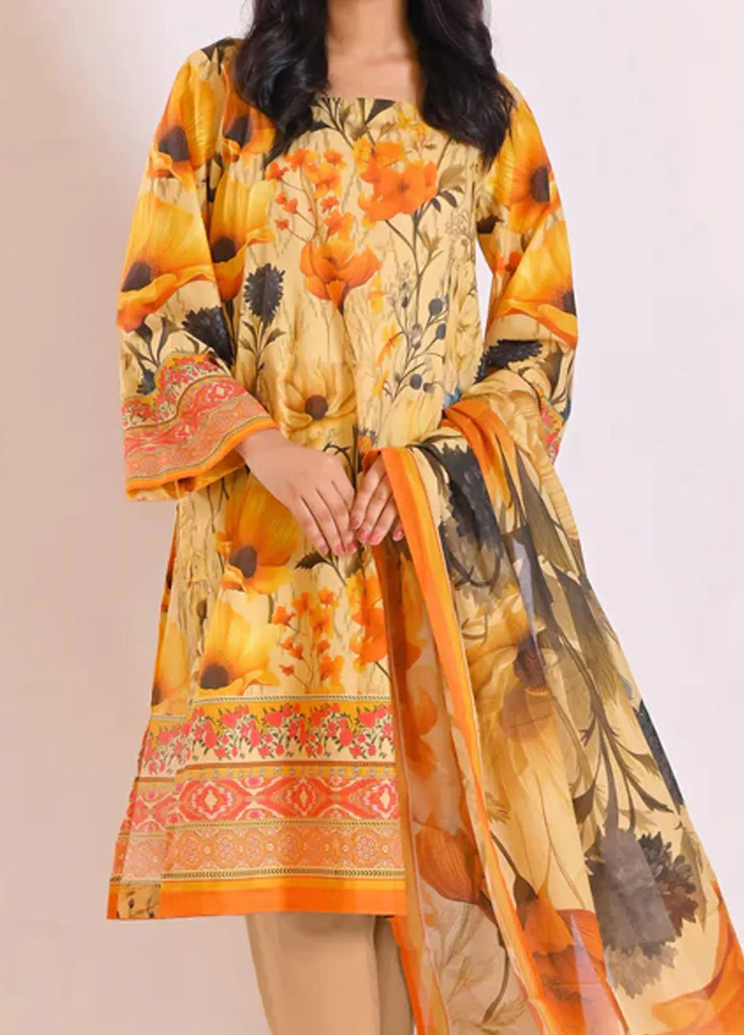 Popular Style Printed Lawn Suits Unstitched 3 Piece PS24L SM11624 - Summer Collection