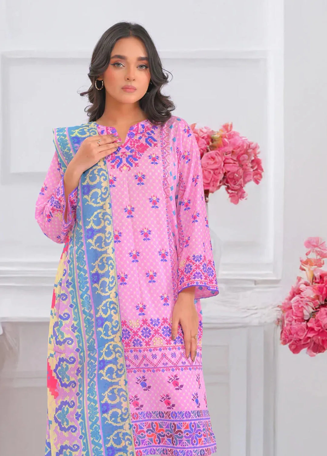 Popular Style Printed Lawn Suits Unstitched 3 Piece PS25UL NEC-148-24 - Summer Collection