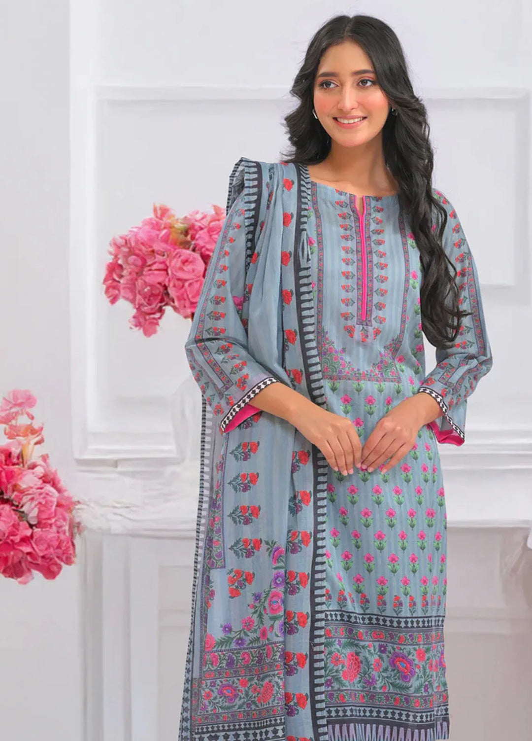 Popular Style Printed Lawn Suits Unstitched 3 Piece PS25UL NEC-152-24 - Summer Collection